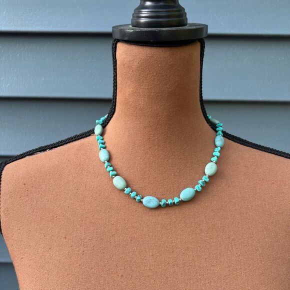 Chaps Jewelry - Chaps, Single Strand of Turquoise Beads Princess Adjustable Lobster Claw Closure